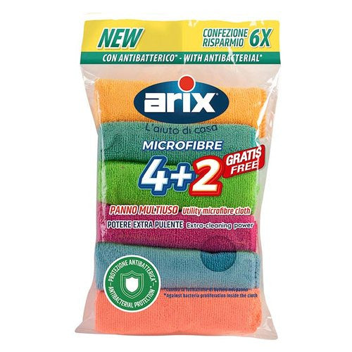 Panno microfibra Arix Multiuso 4+2 Colori assortiti
