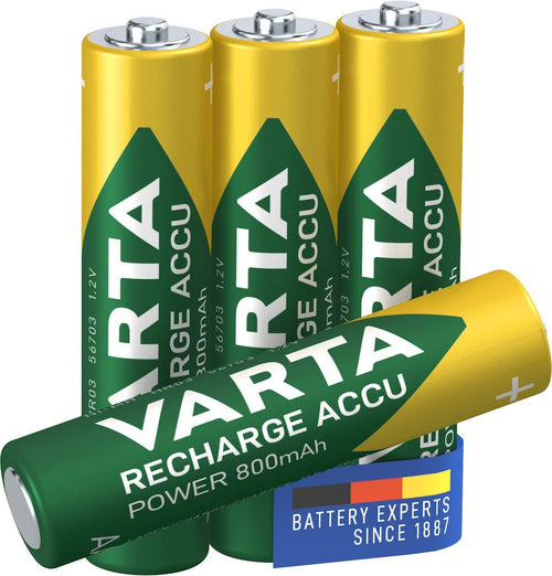 Blister 4 Batterie Ricaricabili Mini Stilo AAA 800 mAh