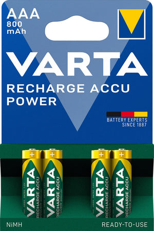 Blister 4 Batterie Ricaricabili Mini Stilo AAA 800 mAh