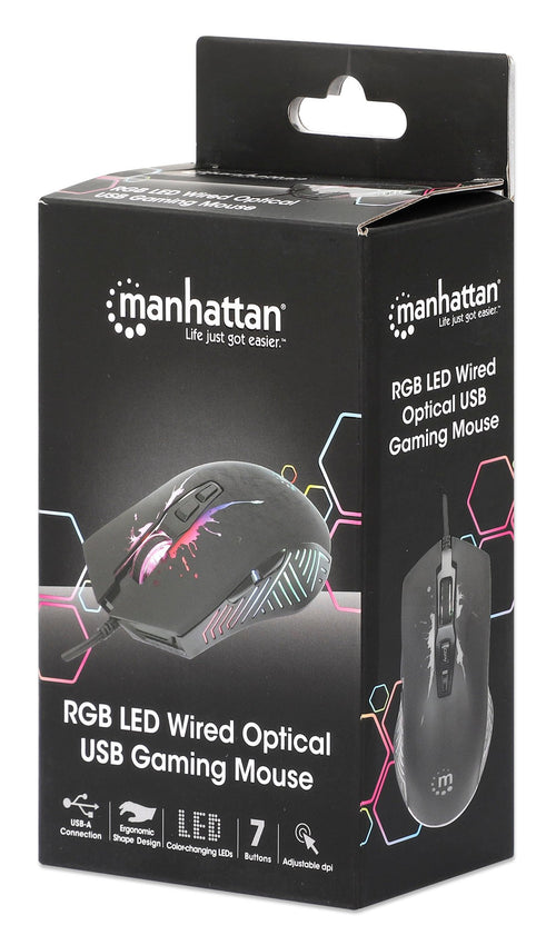 Mouse ottico Gaming LED RGB con cavo USB