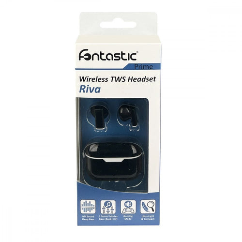 Auricolari Wireless BT V5.1 RIVA con Custodia di Ricarica Nero