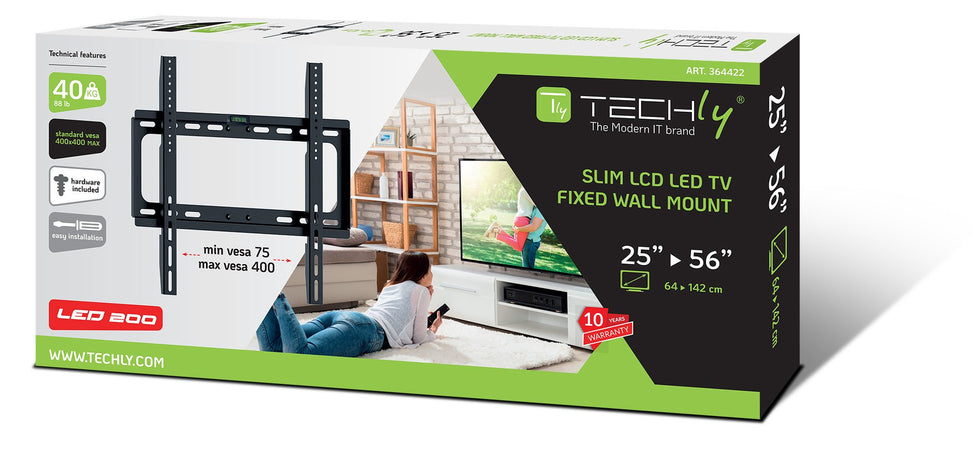 Staffa a Muro Fisso Slim per TV LED LCD 25-56'' Nero