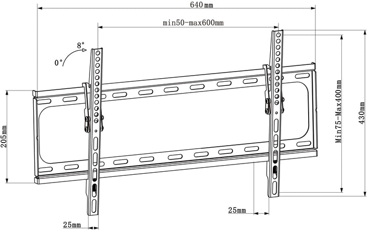 Staffa a Muro Inclinabile TV LED LCD 30-70'' Nero