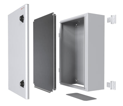 Armadio Rack 19'' a muro 13U grigio IP65 porta cieca prof. 400 mm