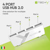 Mini Hub USB Hi Speed 4 Porte Bianco