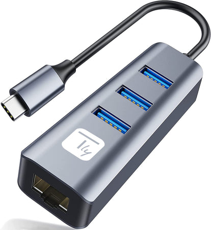 Adattatore Convertitore USB-C&trade a RJ45 Gigabit con Hub 3 Porte USB 5 Gbps