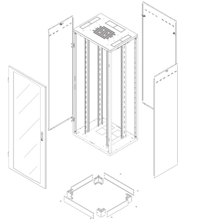 Armadio Rack NextGen 19'' 800x600 42U Nero