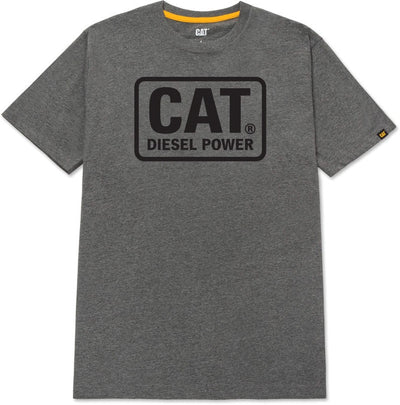 Maglietta Caterpillar CAT Diesel Power con vestibilità classica Heather Grey-Tellow