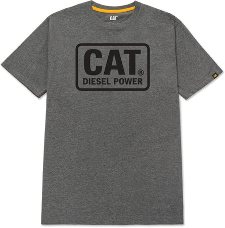 Maglietta Caterpillar CAT Diesel Power con vestibilità classica Heather Grey-Tellow