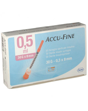 Roche accu-fine siringhe insulina 0,5ml g30 8mm 30pezzi