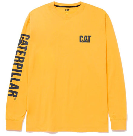 T-Shirt CAT® a Maniche Lunghe – Trademark Banner Long Sleeve, Giallo