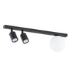 Plafoniera Minimal 3 Luci Baster In Acciaio Nero E14+Gu10