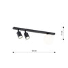 Plafoniera Minimal 3 Luci Baster In Acciaio Nero E14+Gu10