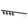 Plafoniera Minimal 5 Luci Baster In Acciaio Nero E14+Gu10
