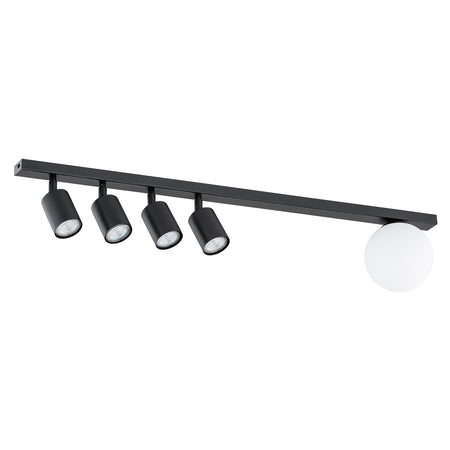 Plafoniera Minimal 5 Luci Baster In Acciaio Nero E14+Gu10
