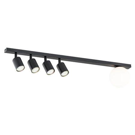 Plafoniera Minimal 5 Luci Baster In Acciaio Nero E14+Gu10