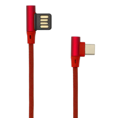 Cavo USB Angolato 90&deg USB A/USB-C 1.5m Rosso