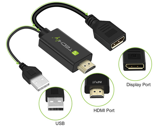 Adattatore Convertitore da HDMI&trade a Displayport con USB 4K 30Hz