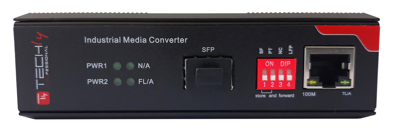 Media Converter Industriale Fast Ethernet 10/100Base-TX a Fibra 100Base-FX