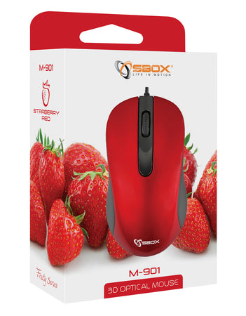 Mouse Ottico 3D USB 1000dpi M-901 Rosso