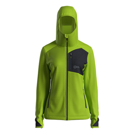 Great Escapes Cosmique lady long zip fleece jacket lime green