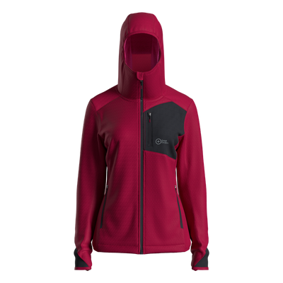 Great Escapes Cosmique lady long zip fleece jacket persian red