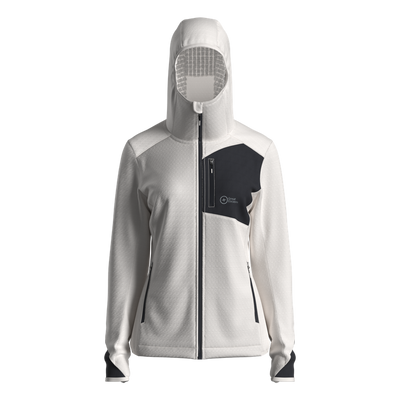 Great Escapes Cosmique lady long zip fleece jacket white alyssum