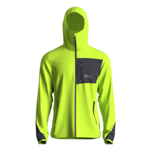Great Escapes Cosmique man long zip fleece jacket lime green