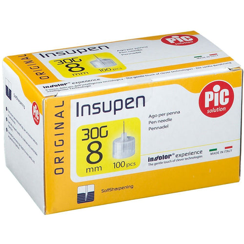 Pic insupen original ago penna per insulina gauge30x8mm 100 pezzi