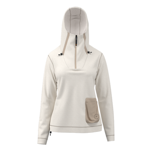 Great Escapes Rims lady fleece half zip white alyssum