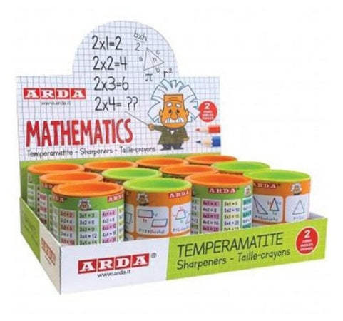 Temperamatite Contenitore latta 2 fori MATHEMATICS Arda