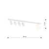 Plafoniera Minimal 5 Luci Baster In Acciaio Bianco E14+Gu10