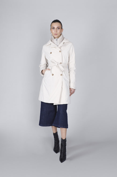 TRENCH IMBOTTITO BIMATERIALE