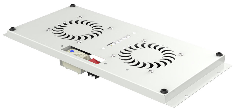 Kit di Ventilazione a Soffitto per Rack 19'' IP55 2 Ventole Grigio