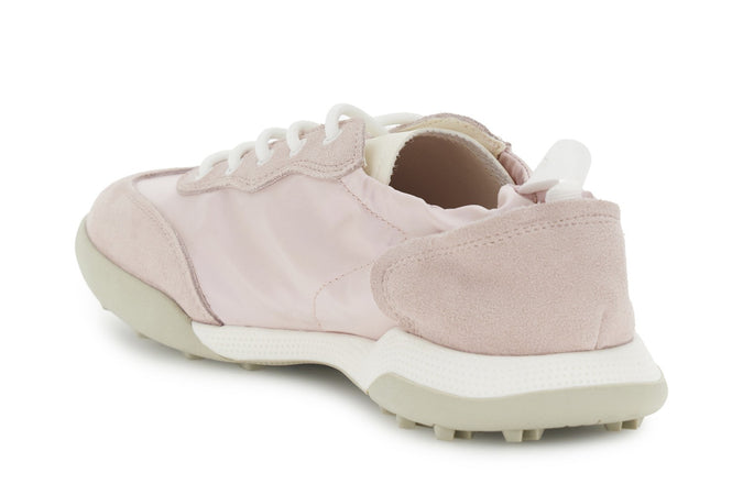 SNEAKERS ALLACCIATA IN NYLON E PELLE SCAMOSCIATA