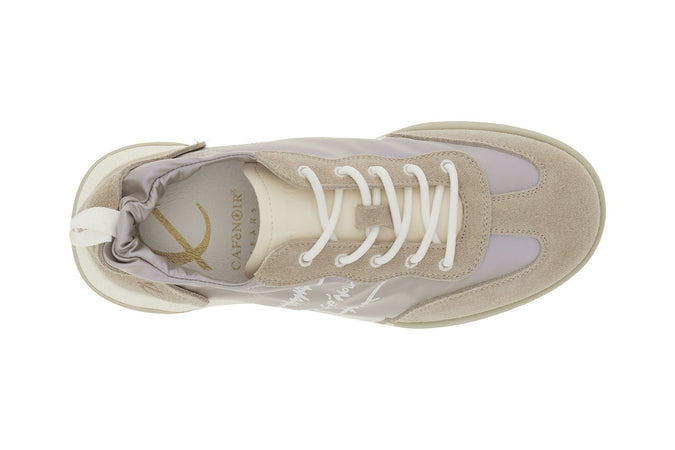 SNEAKERS ALLACCIATA IN NYLON E PELLE SCAMOSCIATA