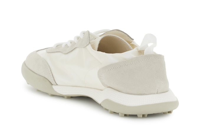 SNEAKERS ALLACCIATA IN NYLON E PELLE SCAMOSCIATA
