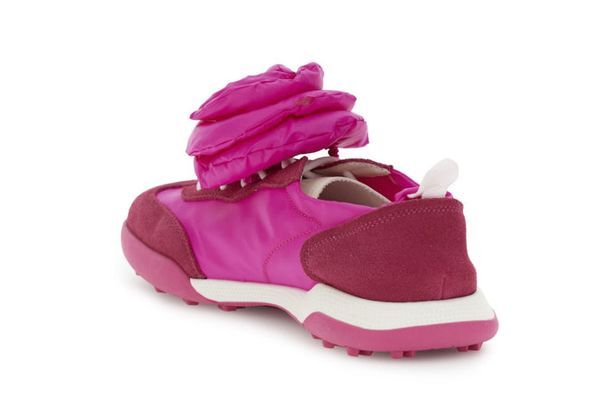 SNEAKERS ALLACCIATA IN NYLON E PELLE SCAMOSCIATA CON ACCESSORIO REMOVIBILE