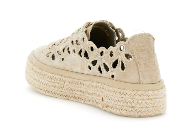SNEAKERS IN PELLE CON RICAMO