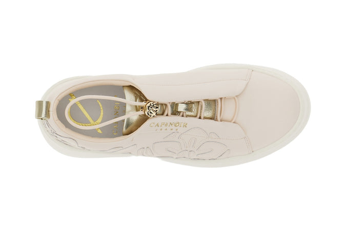SNEAKER IN PELLE RIVESTITA CON ELASTICIE FIORI