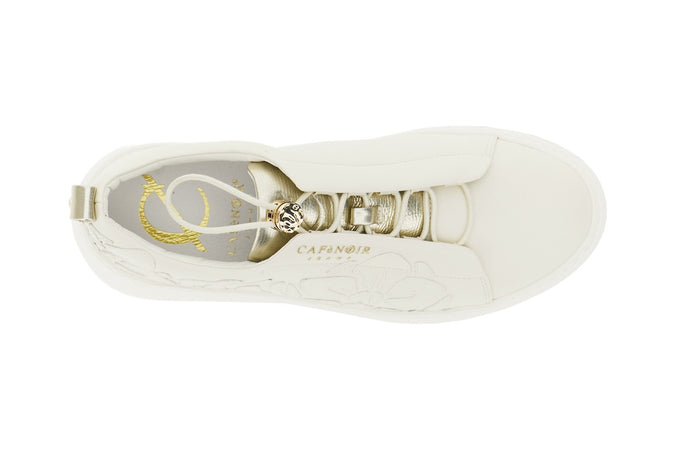 SNEAKER IN PELLE RIVESTITA CON ELASTICIE FIORI