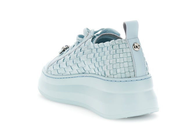 SNEAKER IN PELLE RIVESTITA E GROSGRAIN INTRECCIATO