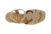 SANDALO A T IN PELLE SCAMOSCIATA SU ZAPPA CON BORCHIE E CABOCHON