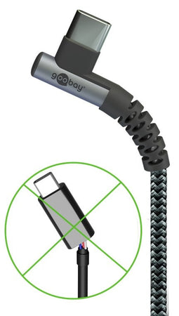 Cavo USB-C&trade Maschio Angolato a USB-C&trade Dritto 0,5m