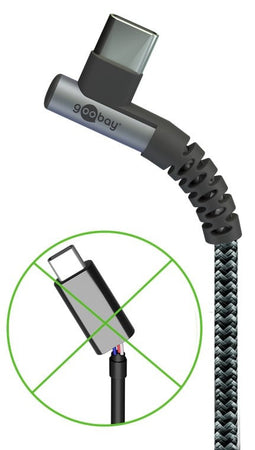 Cavo USB-C&trade Maschio Angolato a USB-A Dritto 1m
