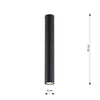 Plafoniera Moderna Faretto Tecno 1 Luce Acciaio Nero 45 Cm
