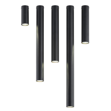 Plafoniera Moderna Faretto Tecno 1 Luce Acciaio Nero 30 Cm