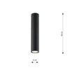 Plafoniera Moderna Faretto Tecno 1 Luce Acciaio Nero 30 Cm