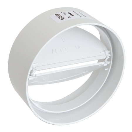 First 125mm giunto bianco FF con valvola a farfalla antiritorno per tubi tondi aerazione cappa