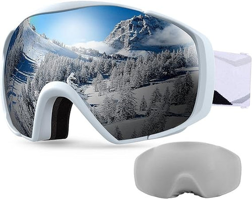 Outdoor Master Classic Maschera Sci OTG Anti-Appannamento UV400, Bianco